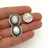 Size 7.25, Vintage Native American Sterling Silver Mother of Pearl Ring, A003