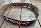 Leather Hat-band with Beaded Work, Adjustable, Cowgirl / Cowboy Hat Accessory