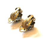 Vintage Zuni Sterling Silver & Snake-Eye Turquoise Clip Small Earrings (E008)