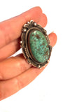 Navajo Bennie Ration Natural Turquoise And Sterling Silver Signed Ring, Sz 7.5