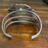 Vintage Navajo Sterling Silver Green Nevada Turquoise Cuff/Bracelet B008