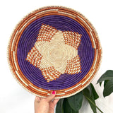 13.5” Shallow Woven Basket, Southwestern Style Decor