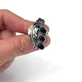 Sz 6.25 Vintage Sterling Silver Onyx Native American Ring