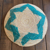 Southwestern Woven Basket, Geometric Bohemian Decor (13 inch)