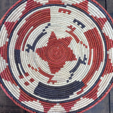 Woven Southwestern Basket, Bohemian Geometric Decor (14 inch)