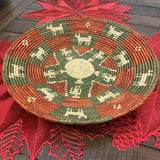 13.5” Shallow Woven Basket, Southwestern Style Decor