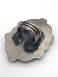 Sz 7.25  Huge Sterling Silver & Turquoise Ring By Navajo Artist Chimney Butte, 31 Grams