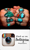 Vintage Navajo Kachina Turquoise Sterling Silver Ring, Size 8.5