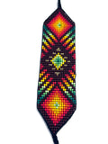 Beaded Wide Bracelet, Multi-Color Tiny Beads, Tribal Jewelry