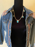 Western Style Embellished Denim Jacket, Boho Style Jean Jacket, Embellished Denim,
