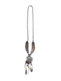 Vintage Navajo Sterling Silver & Onyx Feather Necklace, By S. A. ARVISO (N037)
