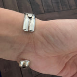 Vintage Native American Sterling Silver & Royston Turquoise Cuff Bracelet (B027)