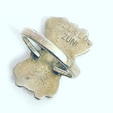 Size 5.25  Zuni Vintage Sterling Silver Cluster Mother of Pearl Ring A043