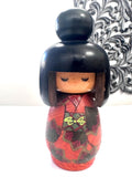 7" Kokeshi Doll /Japanese Art/ Wood Carved Girl Doll, Limited Rare