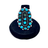 Vintage Zuni/ Navajo Sterling Silver & Turquoise Ring, Unsigned, Size 7. (A050)