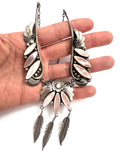 Intricate Vintage Navajo Sterling Silver Mother of Pearl Pendant Necklace (N033)