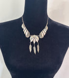 Intricate Vintage Navajo Sterling Silver Mother of Pearl Pendant Necklace (N033)