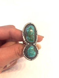 Vintage Navajo Sterling Silver Natural Nevada Turquoise Ring Sz 7