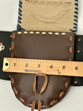 Boho Leather Belt Bag with Beadwork - Hippie Style Waist Bag