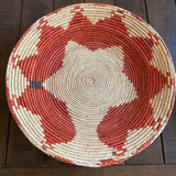 14" Shallow Woven Basket, Southwestern Geometric Decor