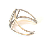 Vintage Sterling Silver Kachina Dancer Cuff, Mother of Pearl Inlay