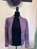 Vintage Purple Genuine Leather Jacket, Quilted, Size 36/M