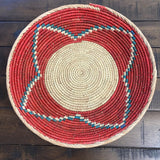 Woven Southwestern Basket, Geometric Bohemian Decor (13 inch)