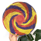 13.5” Shallow Woven Basket, Southwestern Style Decor