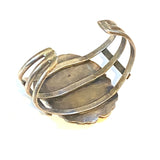 Vintage Sterling Silver & Mother of Pearl Cuff Bracelet, 61 Grams, Navajo Bracelet B032