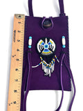 Small Handmade Medicine Leather Bag with Seed Bead Work