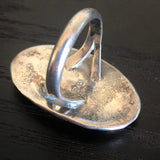 Size 6.5 Vintage Zuni Multi Stone Inlay Sterling Silver Ring #A045