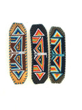 Unisex Leather Beaded Wide Cuff Bracelet / Bead Work Design
