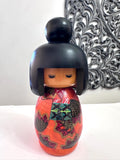 8.5" Kokeshi Doll /Japanese Art/ Wood Carved Girl Doll, Limited Rare