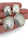 Sterling Silver Concho Drop Dangle Earrings TP-54 TAXCO MEXICO (E001)