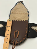 Boho Leather Belt Bag with Beadwork - Hippie Style Waist Bag