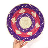 13” Shallow Woven Basket, Southwestern Style Decor