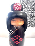 8" Miyakawa Kunio Vintage Kokeshi Doll/ Japanese Traditional Art, Wooden Doll