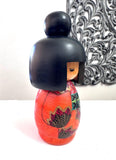 8.5" Kokeshi Doll /Japanese Art/ Wood Carved Girl Doll, Limited Rare