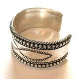 Navajo Ron Y. Signed Sterling Silver Cuff Bracelet, Native American Jewelry, Vintage Jewelry (B012)