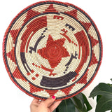 Woven Southwestern Basket, Bohemian Geometric Decor (14 inch)