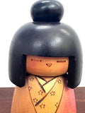 6.5'' Kokeshi Doll/ Vintage Japanese Art/ Handmade / Wood Carved Girl Doll