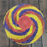 13.5” Shallow Woven Basket, Southwestern Style Decor