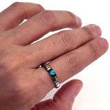 Vintage Sterling Silver - Navajo Signed G Turquoise Men's Ring Size 8 3/4 (A026)