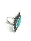 Sz 7, Vintage Navajo Sterling Silver & Turquoise Ring (A212)