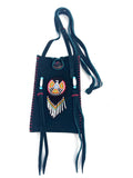 Small Handmade Medicine Leather Bag with Seed Bead Work