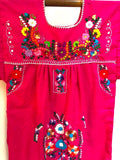 Vintage Mexican Dress / Embroidered Caftan/ Floral Embroidery