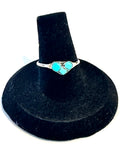 Dainty Zuni Handmade Sterling Silver Turquoise Heart Ring