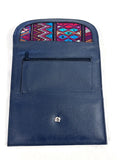 Leather Trifold Wallet, Embroidered Design Wallet With Check Book Slit
