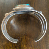 53 Gr. Vintage Native American Royston Gem Quality Turquoise Sterling Silver Cuff Bracelet B024