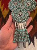 Vintage Ceremonial Navajo Sterling Silver LARRY MOSES BEGAY Turquoise Kachina Necklace